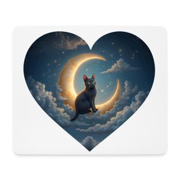 The cat in the moon - Mouse Pad (horizontal) - white - Front
