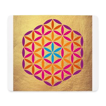 Affiche Or Fleur de Vie Yoga Inde om Namaste - Tapis de souris (format paysage) - blanc - Devant