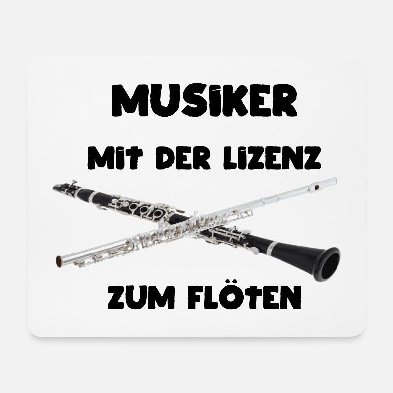 Die Flöten Lizenz haben Flötenspieler im Orchester - Mousepad (Querformat) - Weiß
