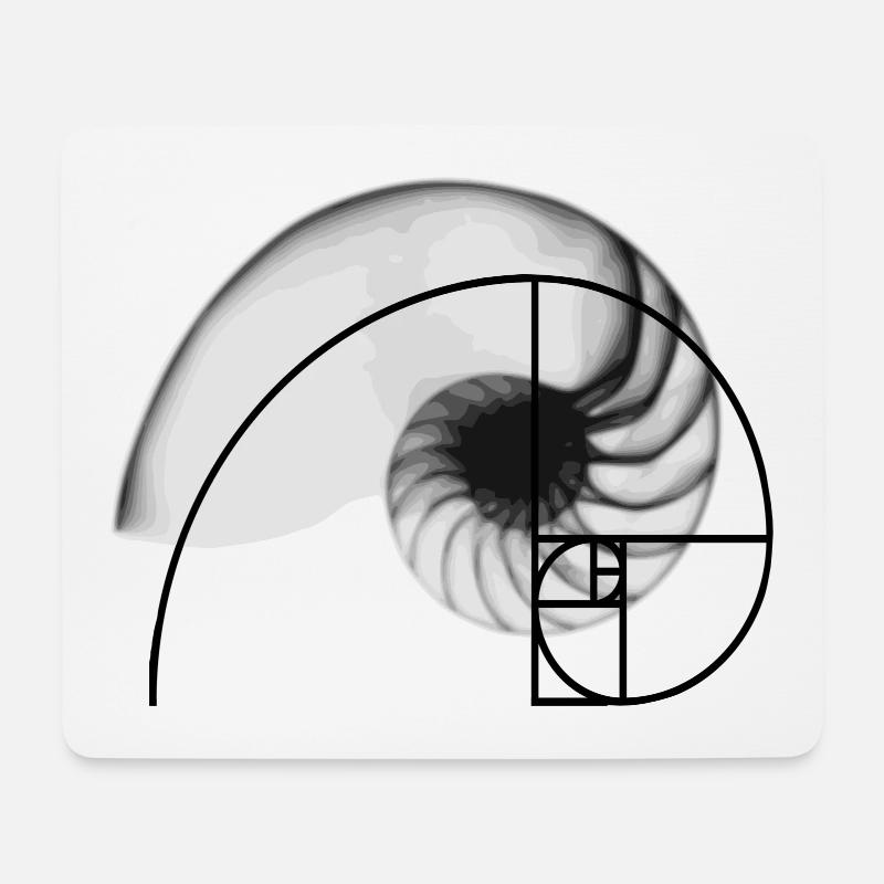 Geometric pattern Fibonacci sequence - Mouse Pad (horizontal) - white