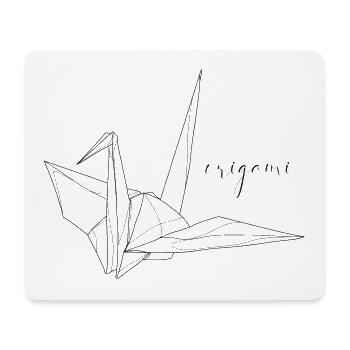 Origami Kranich - Mousepad (Querformat) - Weiß - Vorne
