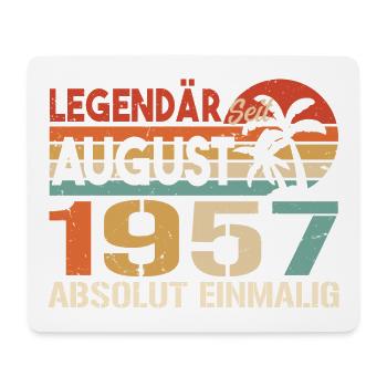 Geboren im August 1957 Funny Birthday Retro - Mousepad (Querformat) - Weiß - Vorne