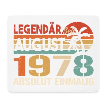 Geboren im August 1978 Funny Birthday Retro - Mousepad (Querformat) - Weiß - Vorne