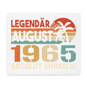 Geboren im August 1965 Funny Birthday Retro - Mousepad (Querformat) - Weiß - Vorne