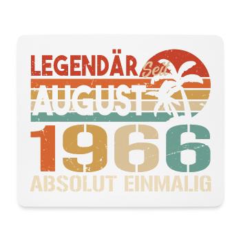 Geboren im August 1966 Funny Birthday Retro - Mousepad (Querformat) - Weiß - Vorne