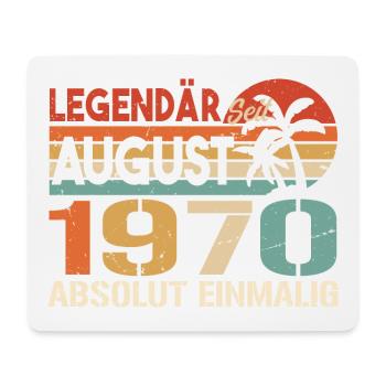 Geboren im August 1970 Funny Birthday Retro - Mousepad (Querformat) - Weiß - Vorne