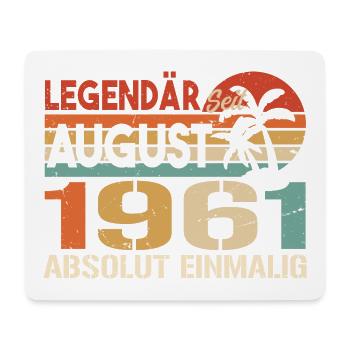 Geboren im August 1961 Funny Birthday Retro - Mousepad (Querformat) - Weiß - Vorne