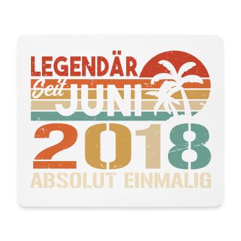 Legendär seit Juni 2018 - Geburtstag 2018 - Mousepad (Querformat) - Weiß - Vorne