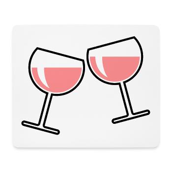 2 Rosé Wine Glasses (Cheers / Round / Closed / 2C) - Mouse Pad (horizontal) - white - Front
