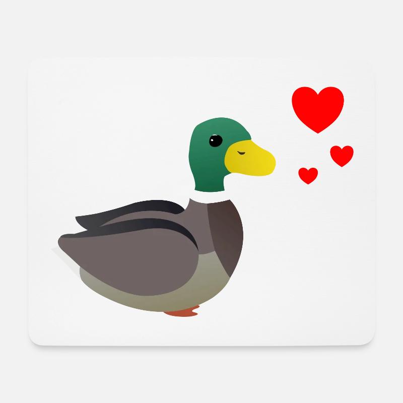 Ente Valentinstag - Mousepad (Querformat) - Weiß