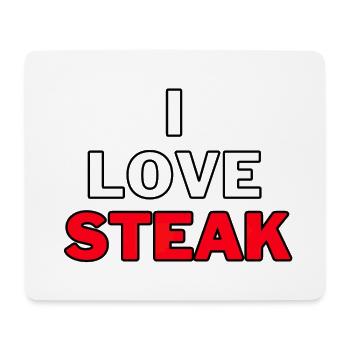 I Love Steak - Ich Liebe Steak Grillen Grill BBQ - Mousepad (Querformat) - Weiß - Vorne