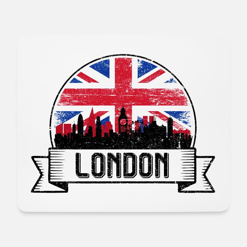 Union Jack Skyline - Mouse Pad (horizontal) - white