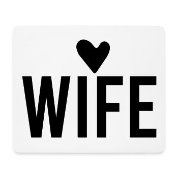 Wife love und Herz - Mousepad (Querformat) - Weiß - Vorne