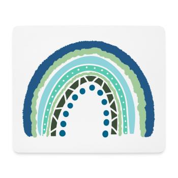 Bleu Arc-en-ciel vert avec des points - Tapis de souris (format paysage) - blanc - Devant