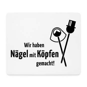 Wir Haben Nägel Mit Köpfen Gemacht! Hochzeit Black - Mousepad (Querformat) - Weiß - Vorne
