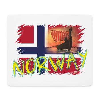 Norvège - Tapis de souris (format paysage) - blanc - Devant