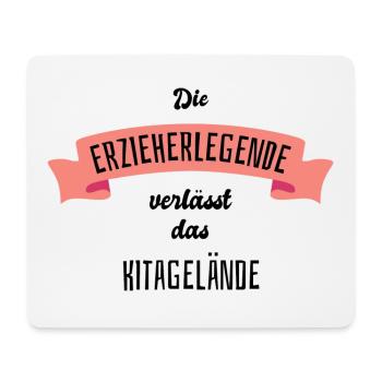 Die Erzieherlegende verlässt das Kitagelände Herz - Mousepad (Querformat) - Weiß - Vorne