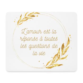L'amour est la Réponse - Love is the Answer - Tapis de souris (format paysage) - blanc - Devant