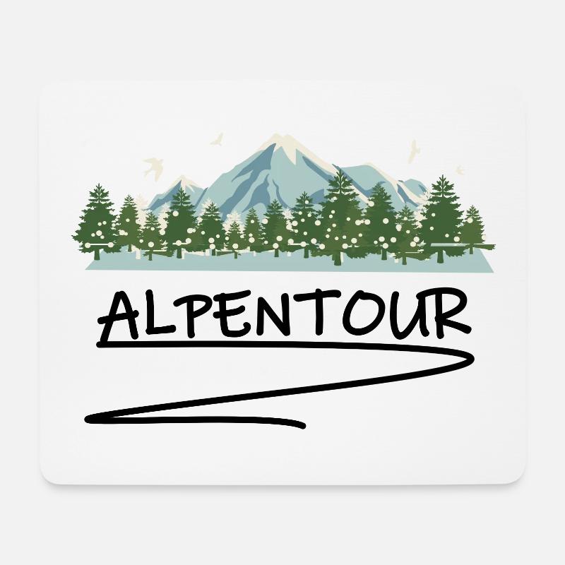 Wandern Alpen - Mousepad (Querformat) - Weiß