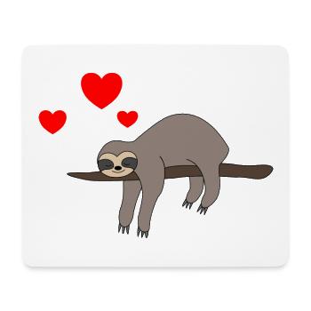 Paresseux Saint-Valentin 2 - Tapis de souris (format paysage) - blanc - Devant