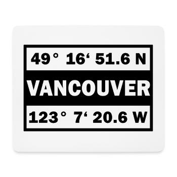 Vancouver coordinates city Canada Vancouver - Mouse Pad (horizontal) - white - Front