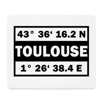 Toulouse coordonnées Ville de Toulouse - Tapis de souris (format paysage) - blanc - Devant