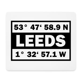 Leeds Koordinaten Stadt England Leeds - Mousepad (Querformat) - Weiß - Vorne