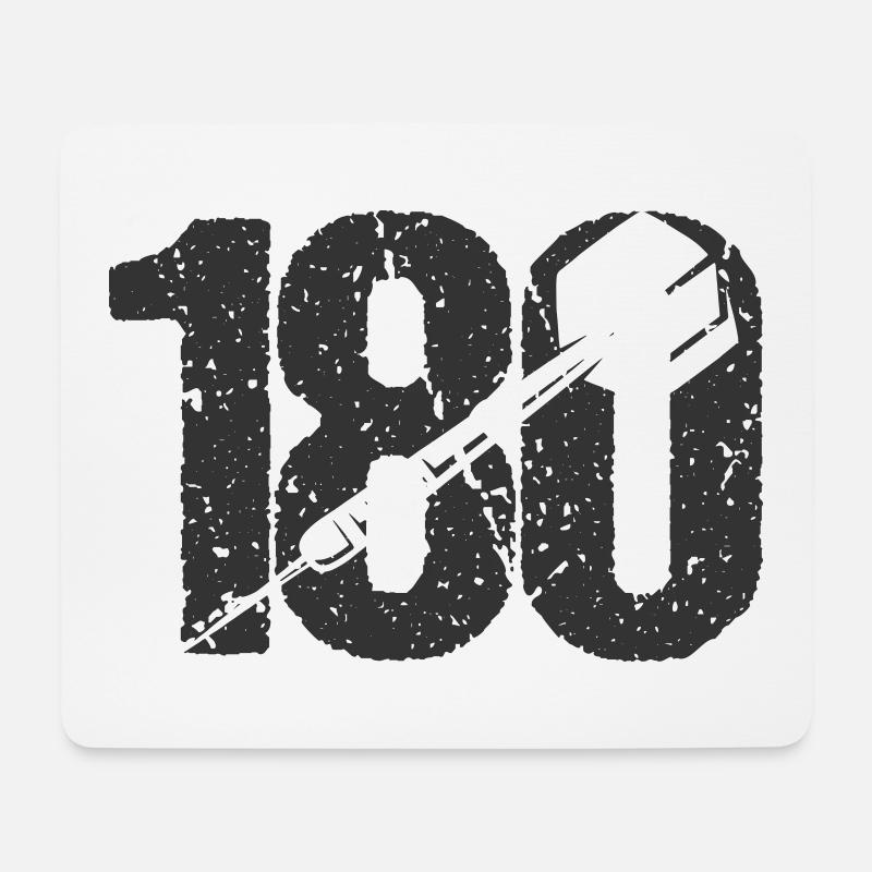 DART DARTS 180 ONEHUNDREDANDEIGHTY DARTSPIELER - Mousepad (Querformat) - Weiß