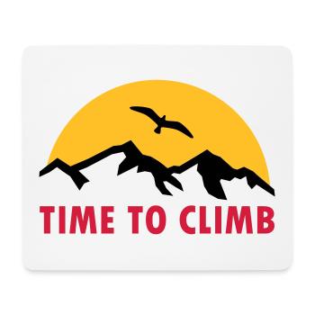 Time to climb (Berge, Sonne im Hintergrund, Vogel) - Mousepad (Querformat) - Weiß - Vorne
