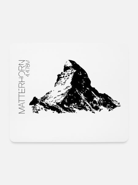 Matterhorn - Mousepad (Querformat) - Weiß