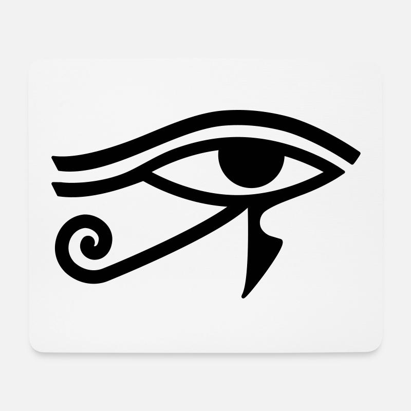 Œil de Horus Hiéroglyphe égyptien - Tapis de souris (format paysage) - blanc