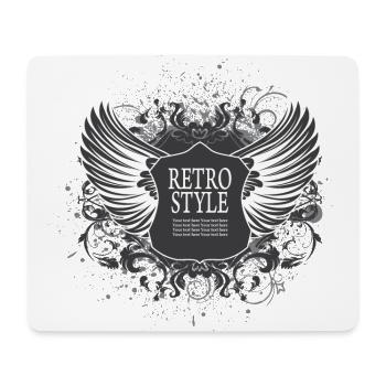 design logo les ailes retro style - Tapis de souris (format paysage) - blanc - Devant