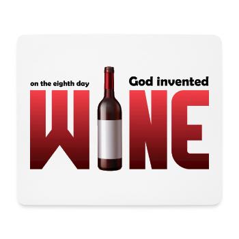 Wine bottle in large typography - Mouse Pad (horizontal) - white - Front