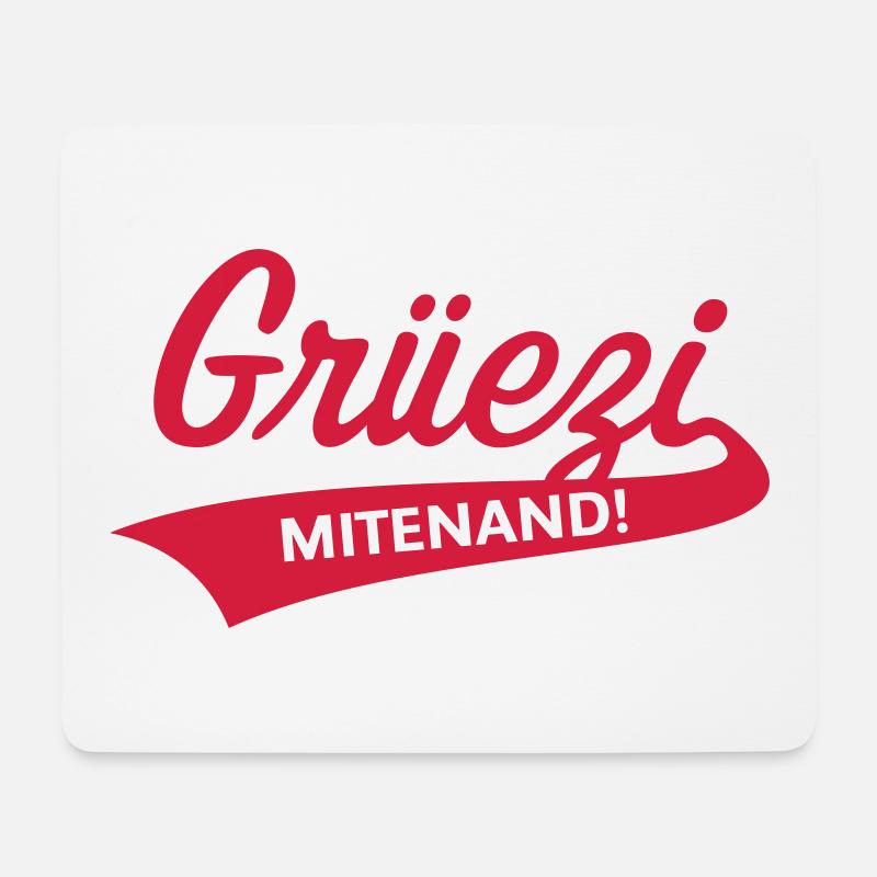 Grüezi Mitenand! (Schweiz / Schwizerdütsch) - Mousepad (Querformat) - Weiß