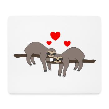Saint-Valentin paresseux - Tapis de souris (format paysage) - blanc - Devant