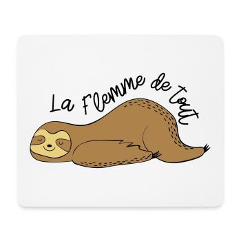 La flemme de tout / paresseux / dormir / fatigue - Tapis de souris (format paysage) - blanc - Devant