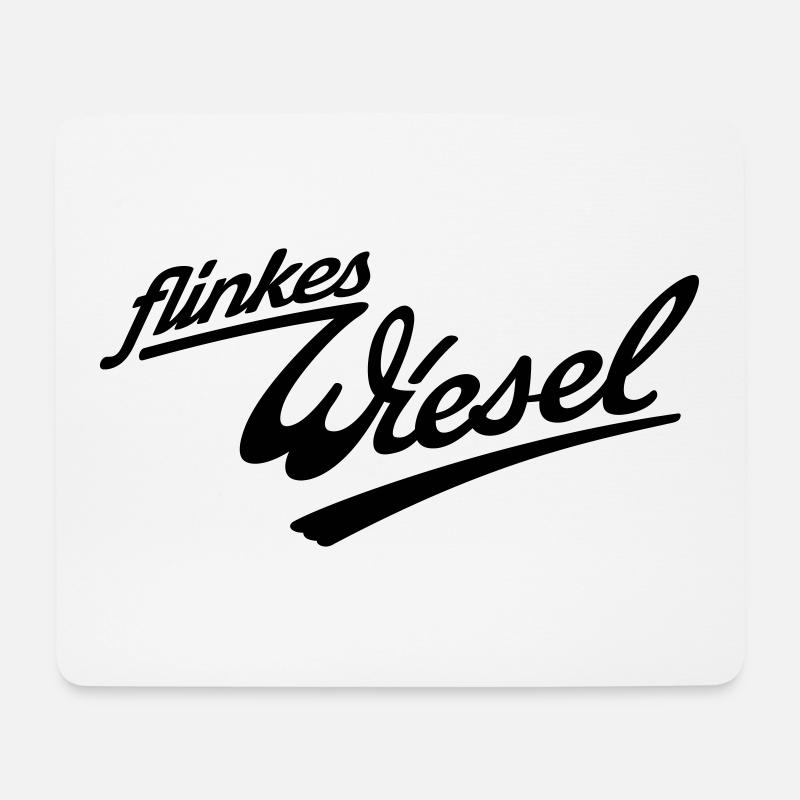 Flinkes Wiesel Logo - Mousepad (Querformat) - Weiß