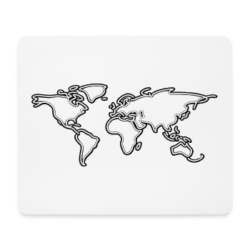 Neon World Map Outline Tee - Mouse Pad (horizontal) - white - Front