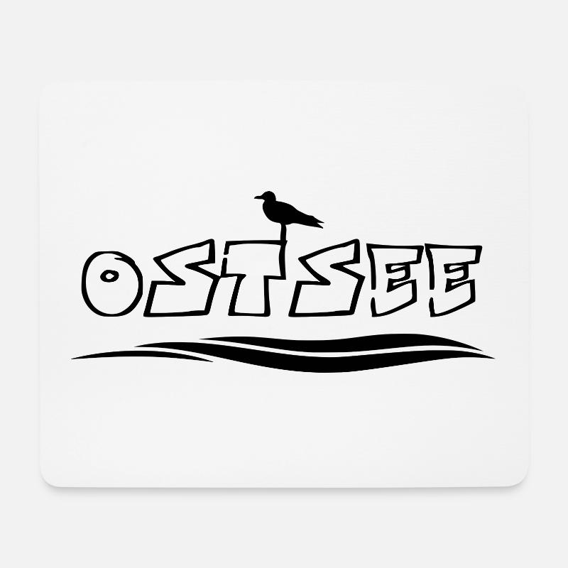 Ostsee Möwe Wellen - Mousepad (Querformat) - Weiß