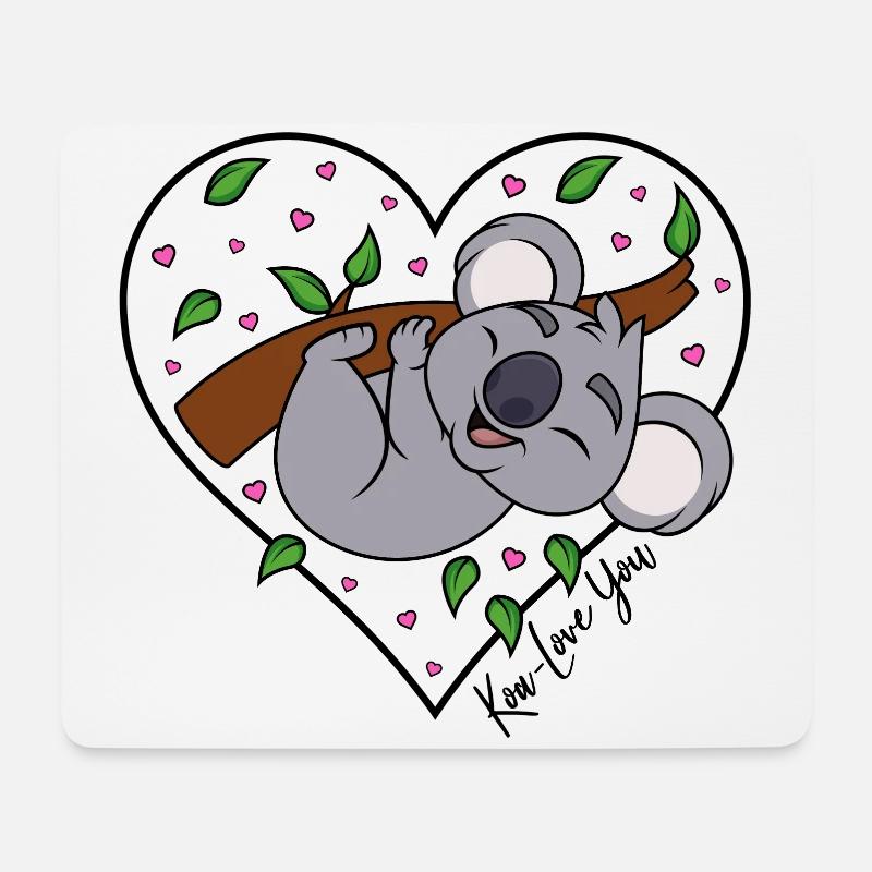 Koala Eukalyptus Herz Liebe Spruch Koa-Love You - Mousepad (Querformat) - Weiß
