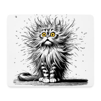 funny cat - Mouse Pad (horizontal) - white - Front