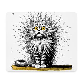 funny cat, laughing, laughing - Mouse Pad (horizontal) - white - Front
