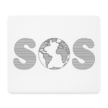 SOS – Earth Overshoot Day / Climate Change (B PNG) - Mouse Pad (horizontal) - white - Front