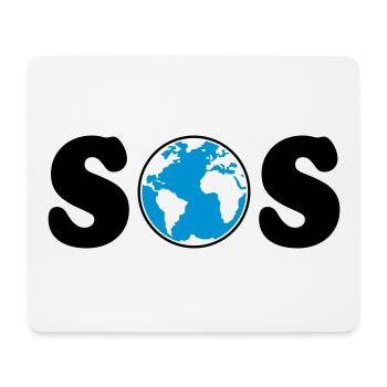 SOS – Earth Day / Klimawandel (B / 3C / SVG) - Mousepad (Querformat) - Weiß - Vorne
