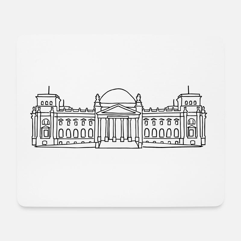 Bundestag in Berlin - Mousepad (Querformat) - Weiß