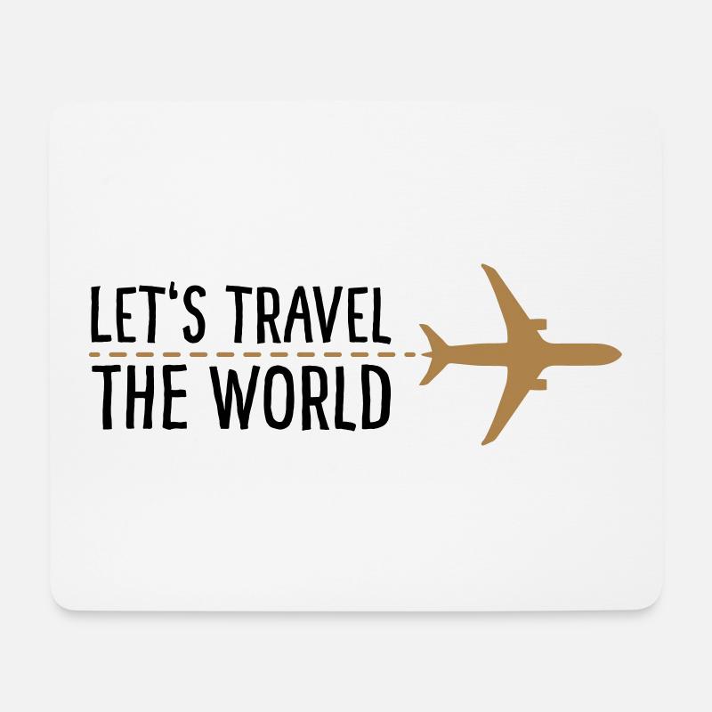 Let's Travel the World - Mousepad (Querformat) - Weiß
