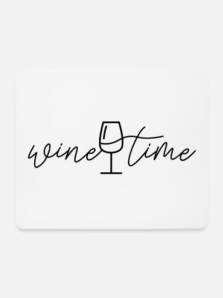 WINE TIME - Mousepad (Querformat) - Weiß