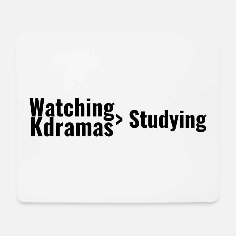 Watching Kdramas > Studying - Mouse Pad (horizontal) - white
