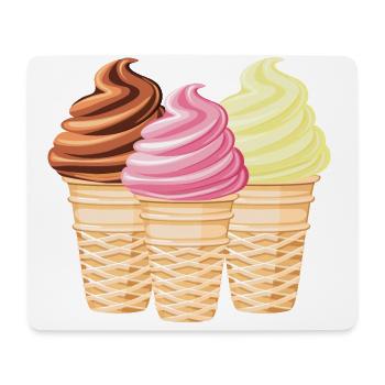 Soft ice cream vanilla chocolate strawberry - Mouse Pad (horizontal) - white - Front