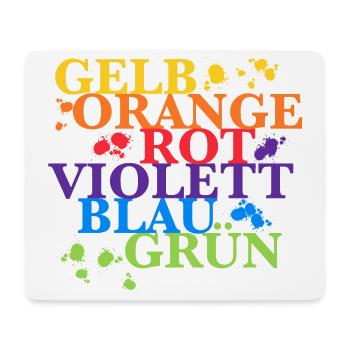 Typografie der Farben - Mousepad (Querformat) - Weiß - Vorne